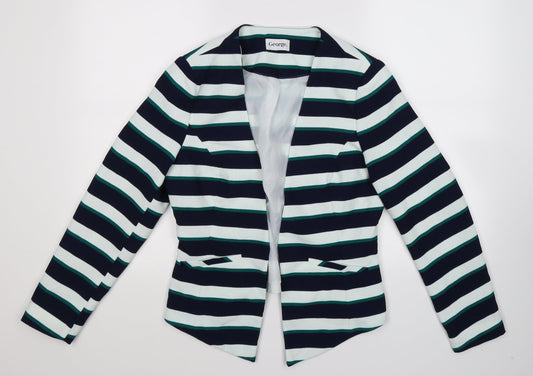 George Womens Multicoloured Striped  Jacket Blazer Size 12