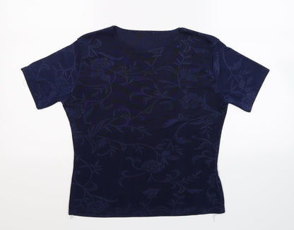 Womens UK Size 10 Preworn Blue Basic T-Shirt