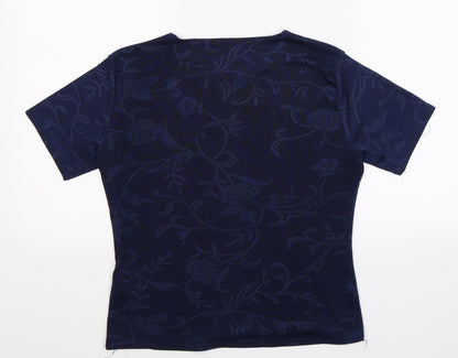 Womens UK Size 10 Preworn Blue Basic T-Shirt