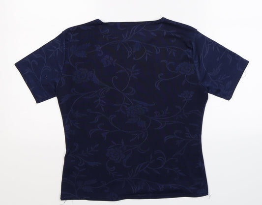 Womens UK Size 10 Preworn Blue Basic T-Shirt