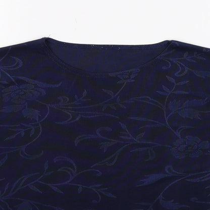 Womens UK Size 10 Preworn Blue Basic T-Shirt