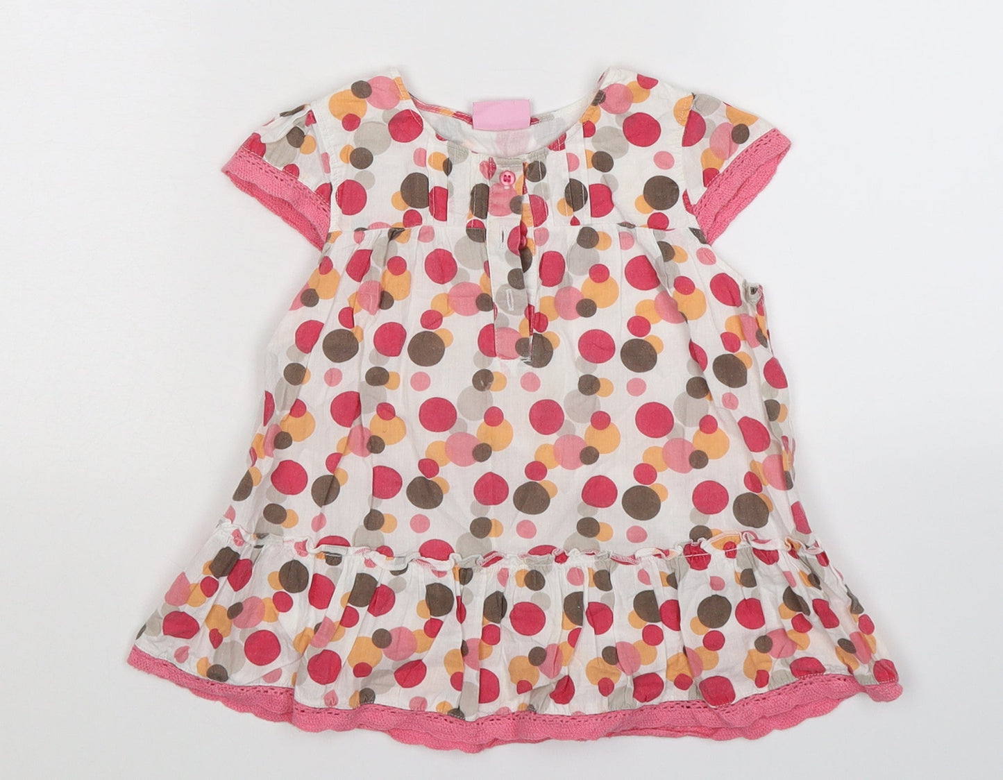 Cherokee Girls White Polka Dot  Fit & Flare  Size 2-3 Years