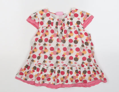 Cherokee Girls White Polka Dot  Fit & Flare  Size 2-3 Years