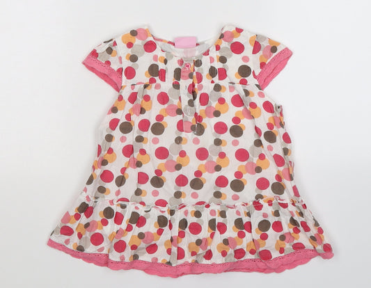 Cherokee Girls White Polka Dot  Fit & Flare  Size 2-3 Years