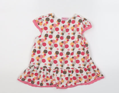 Cherokee Girls White Polka Dot  Fit & Flare  Size 2-3 Years