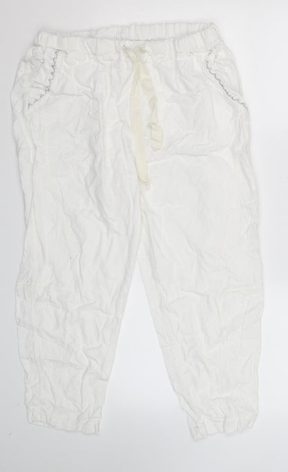 Womens UK Size 32 in Preworn Regular Fit Cropped White Trousers