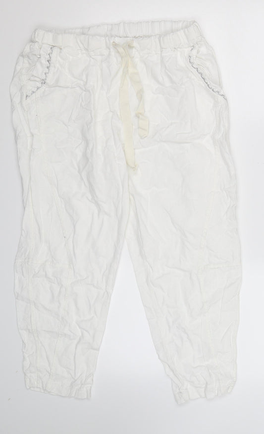 Womens UK Size 32 in Preworn Regular Fit Cropped White Trousers