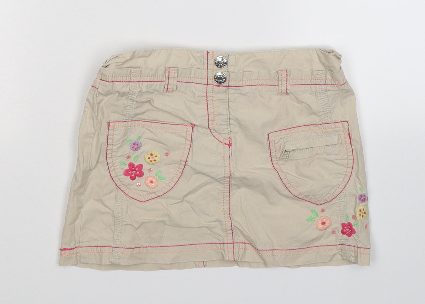 Cherokee Girls Beige Floral  Mini Skirt Size 18-24 Months