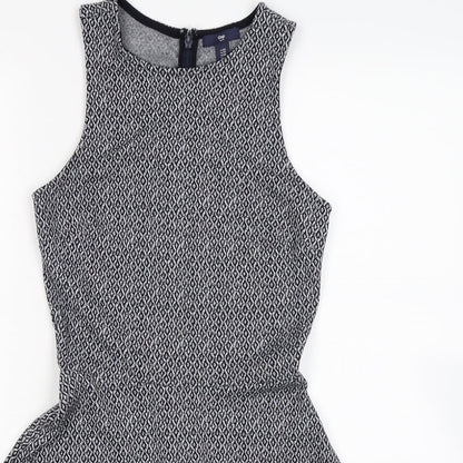 Gap Womens Blue Geometric  Fit & Flare  Size XS