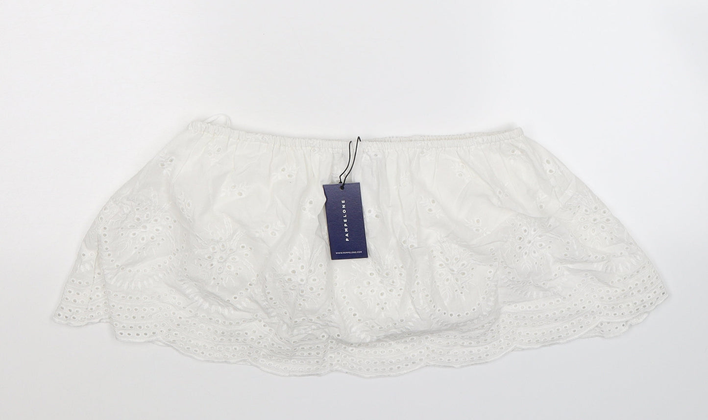 Pampelone Womens White   Camisole Tank Size L  - Cropped
