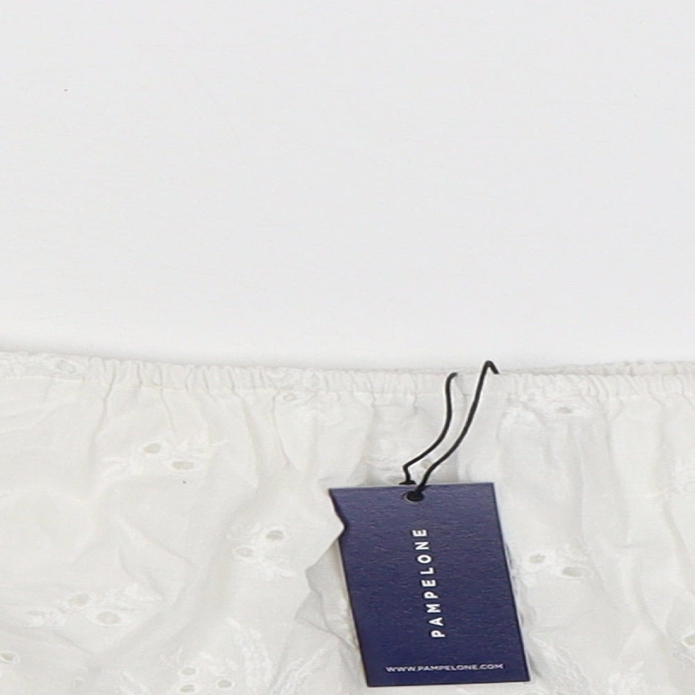 Pampelone Womens White   Camisole Tank Size L  - Cropped