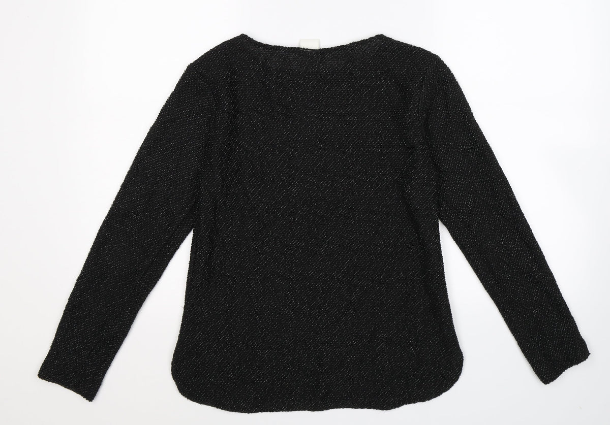 H&M Womens Black  Knit Pullover Jumper Size XS