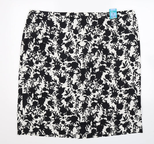 Marks and Spencer Womens Multicoloured Floral  Straight & Pencil Skirt Size 28
