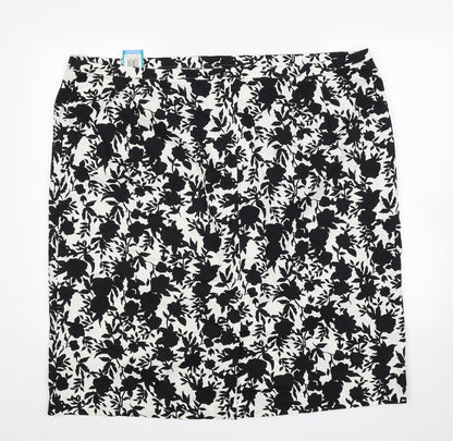 Marks and Spencer Womens Multicoloured Floral  Straight & Pencil Skirt Size 28