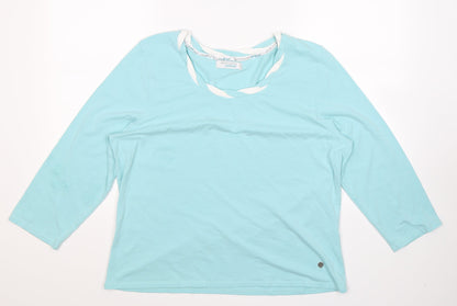 Womens UK Size 22 Artigiano Blue Basic T-Shirt