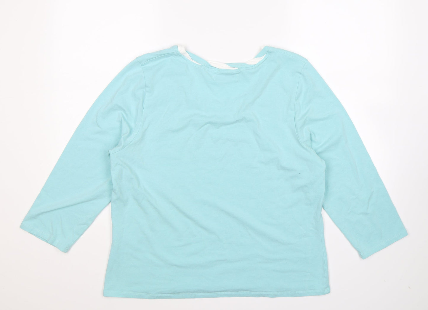 Womens UK Size 22 Artigiano Blue Basic T-Shirt