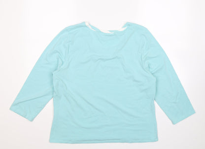 Womens UK Size 22 Artigiano Blue Basic T-Shirt