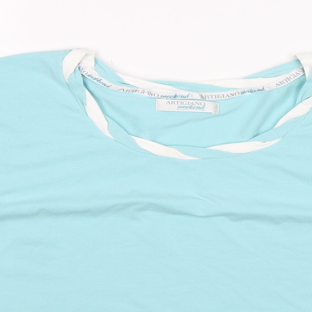 Womens UK Size 22 Artigiano Blue Basic T-Shirt