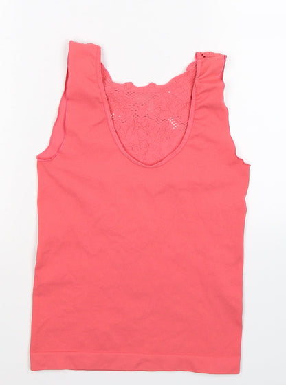 Womens UK Size XS Preworn Pink Basic Tank