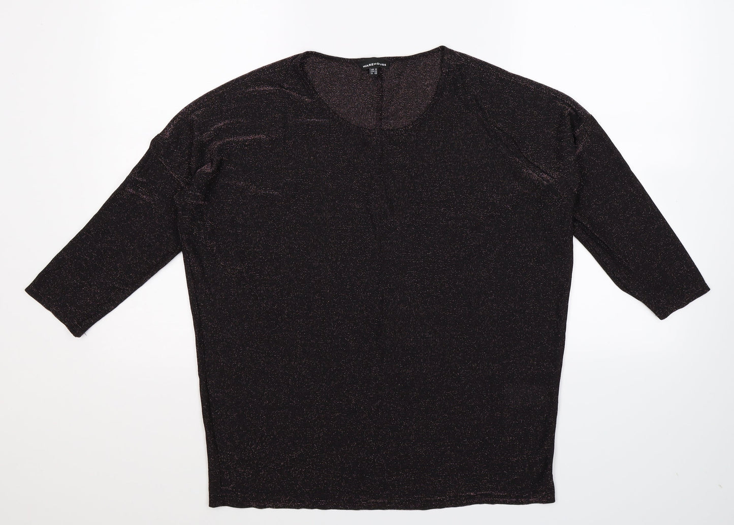 Warehouse Womens Black   Basic T-Shirt Size 14