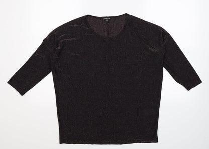 Warehouse Womens Black   Basic T-Shirt Size 14