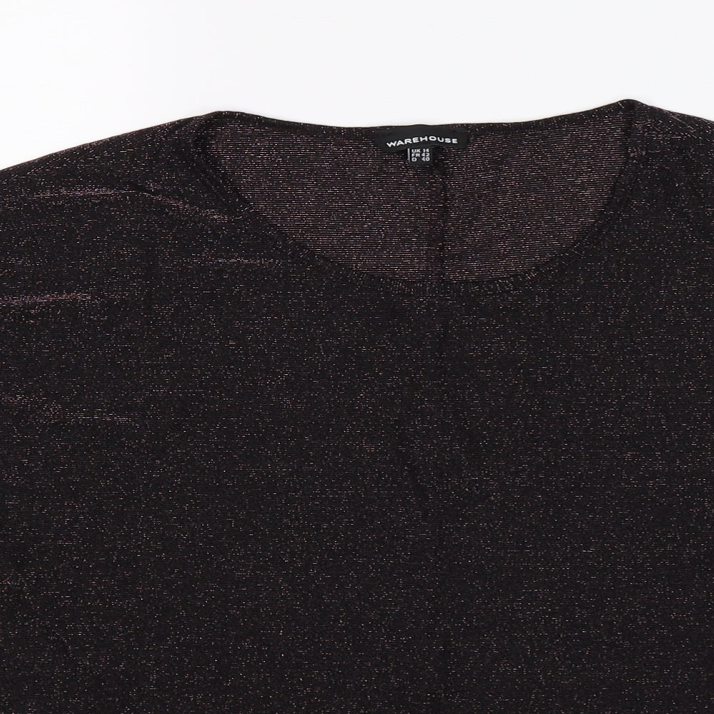 Warehouse Womens Black   Basic T-Shirt Size 14