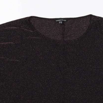 Warehouse Womens Black   Basic T-Shirt Size 14
