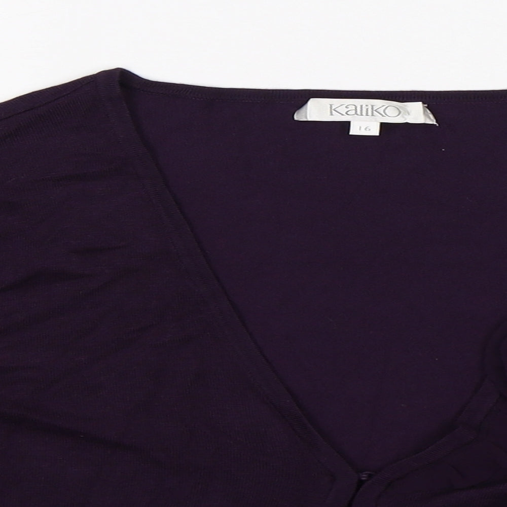 Kaliko Womens Purple  Knit Cardigan Jumper Size 16
