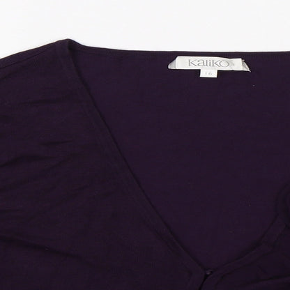 Kaliko Womens Purple  Knit Cardigan Jumper Size 16
