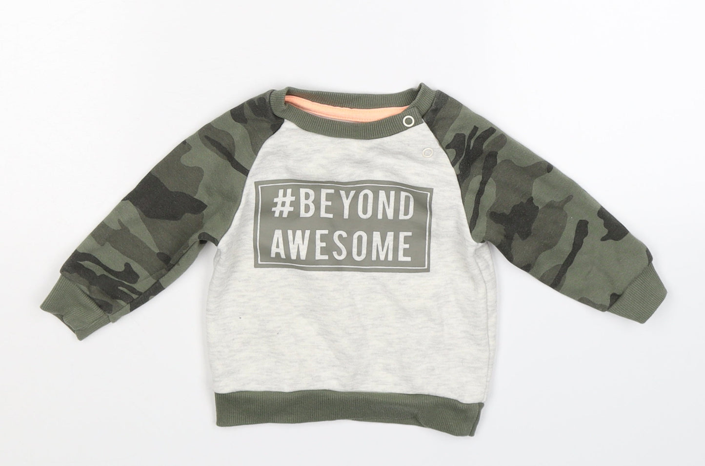 Primark Boys Multicoloured Camouflage  Pullover Jumper Size 3-6 Months