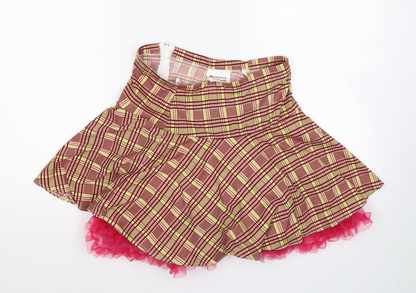 California Costume Collections Girls Multicoloured Check  Flare Skirt Size 12-13 Years