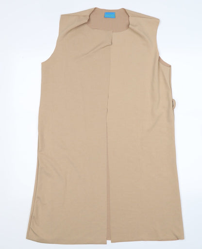 Koopoi Womens Beige   Gilet Coat Size M