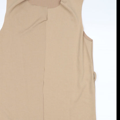 Koopoi Womens Beige   Gilet Coat Size M