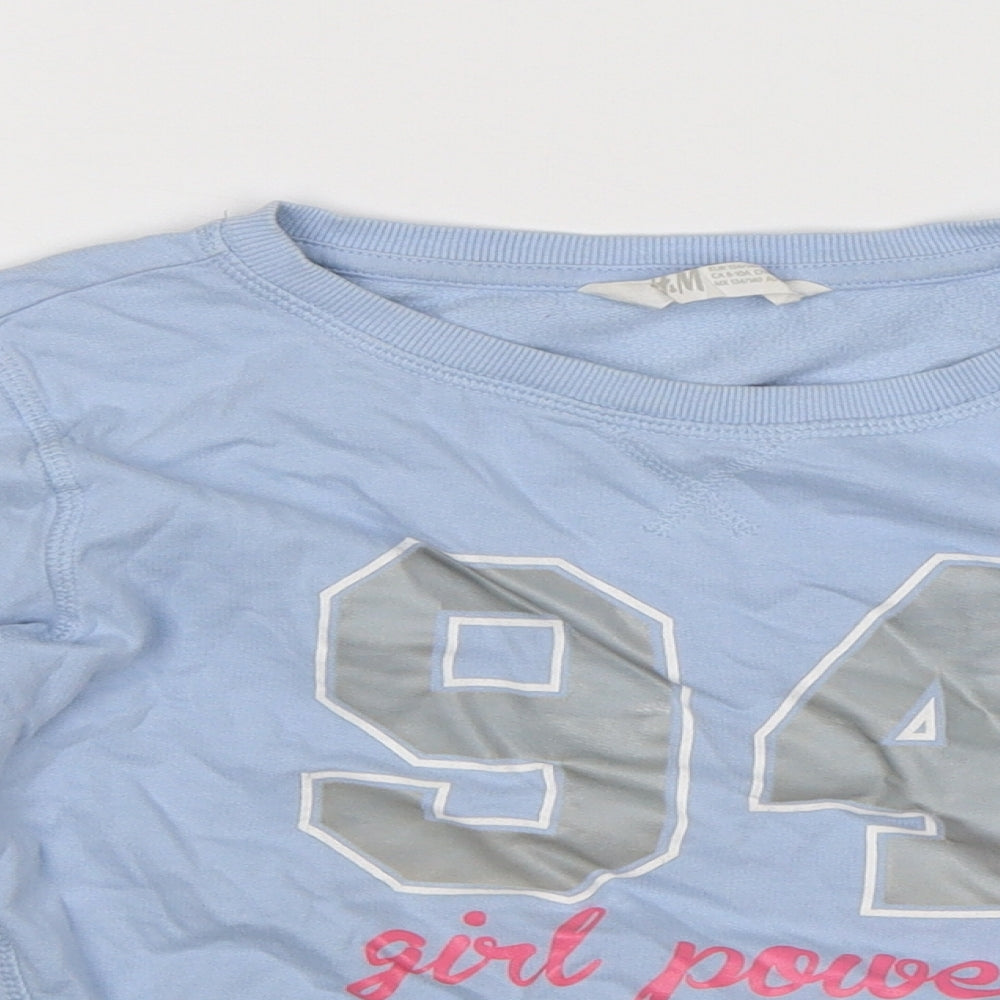 H&M Girls Blue   Pullover Sweatshirt Size 9-10 Years