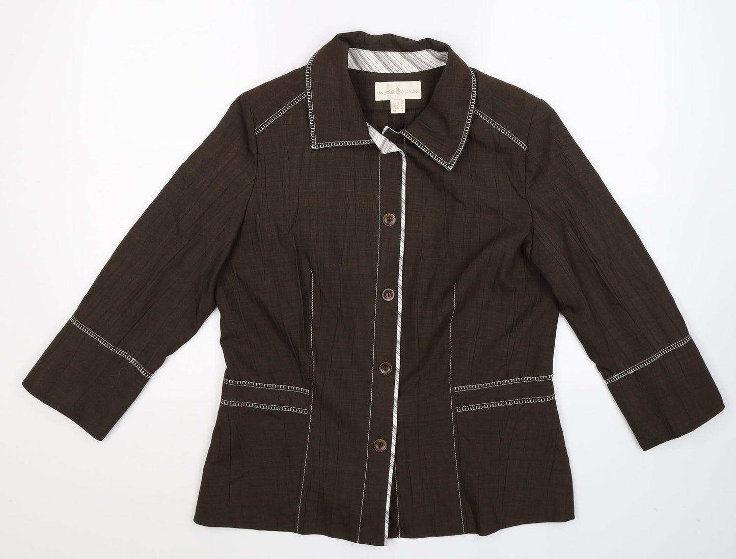 Un Jour Ailleurs Womens Grey   Jacket Blazer Size 14