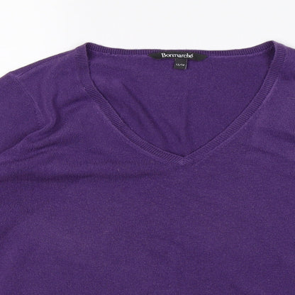 Bonmarché Womens Purple Knit Pullover Jumper Size 14