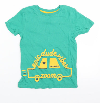 George Boys Green   Basic T-Shirt Size 6-7 Years  - car