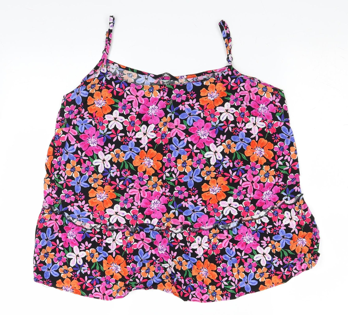 George Womens Pink Floral  Basic Blouse Size 14