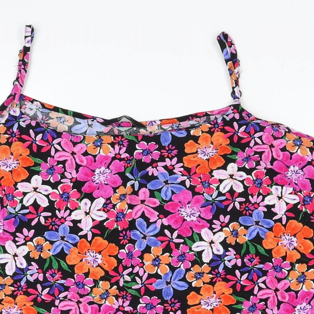 George Womens Pink Floral  Basic Blouse Size 14