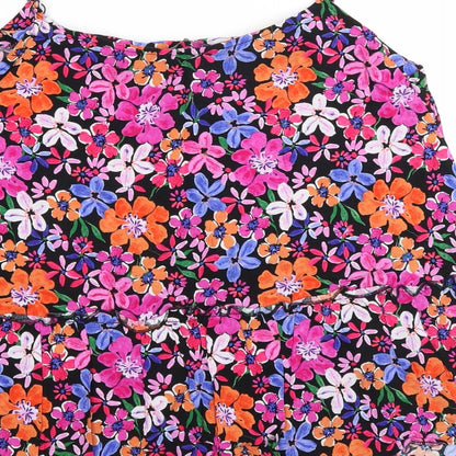 George Womens Pink Floral  Basic Blouse Size 14