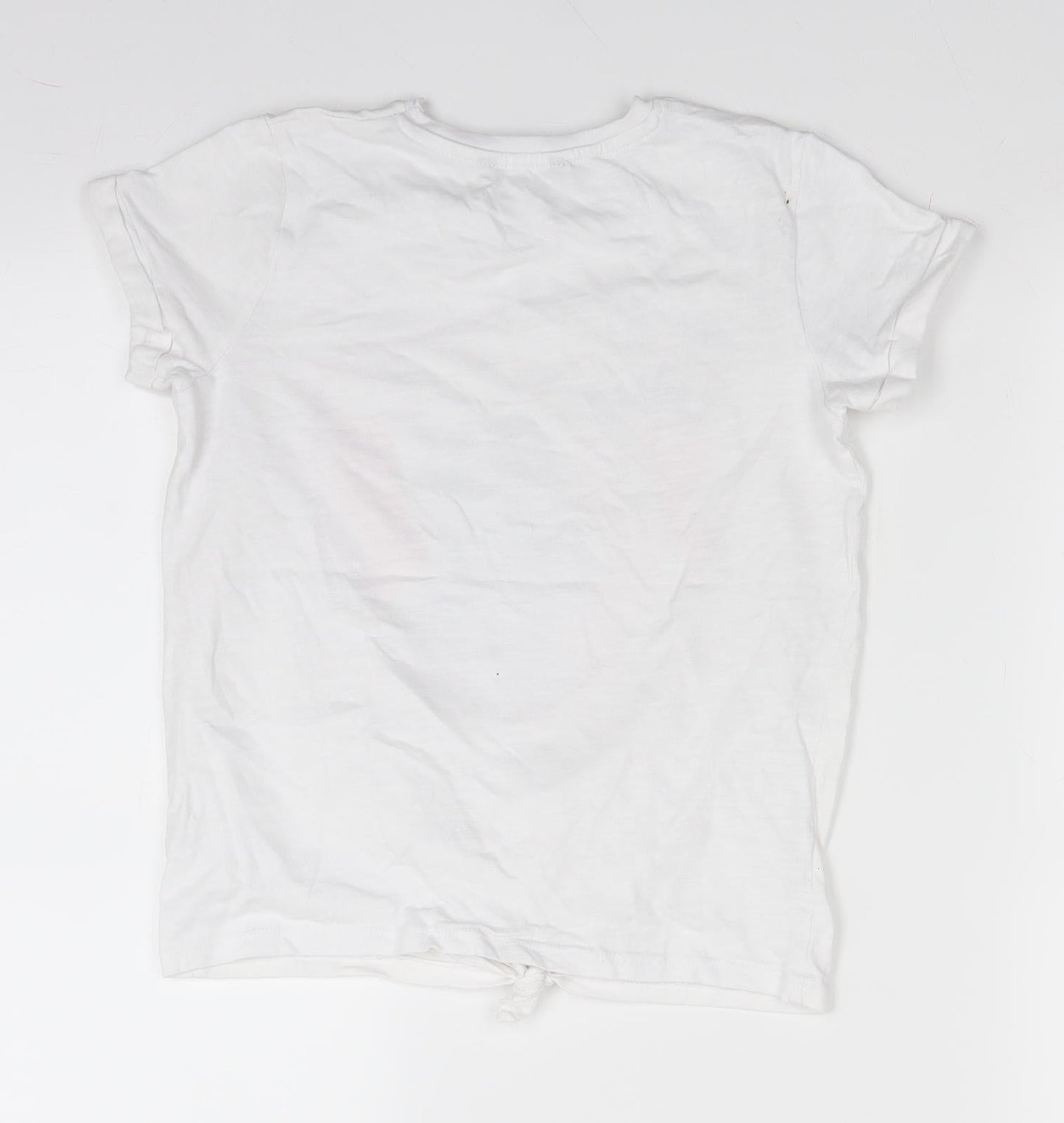 George Girls White   Basic T-Shirt Size 9-10 Years  - chilled vibes