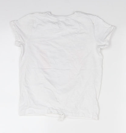 George Girls White   Basic T-Shirt Size 9-10 Years  - chilled vibes