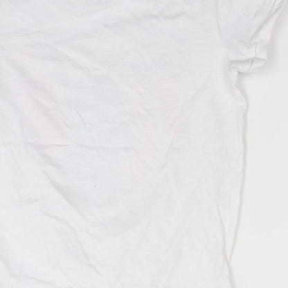 George Girls White   Basic T-Shirt Size 9-10 Years  - chilled vibes