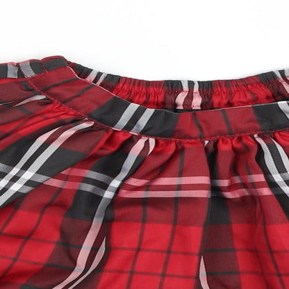 Ladybird Girls Red Plaid  Skater Skirt Size 2-3 Years