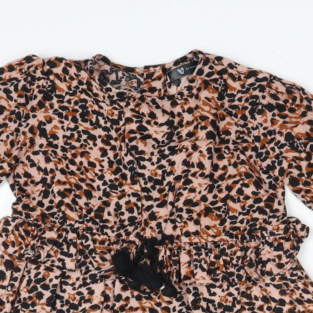 Very Girls Brown Animal Print  Fit & Flare  Size 12 Months