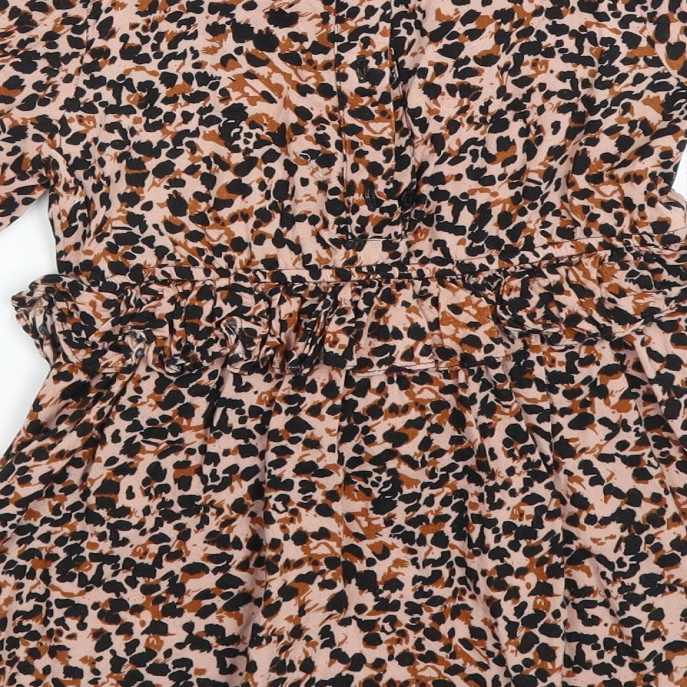 Very Girls Brown Animal Print  Fit & Flare  Size 12 Months