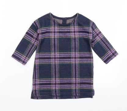 NEXT Girls Blue Plaid  A-Line  Size 9-12 Months