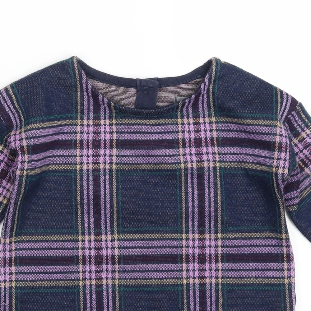 NEXT Girls Blue Plaid  A-Line  Size 9-12 Months