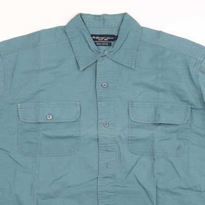St.George's  Mens Green    Button-Up Size L