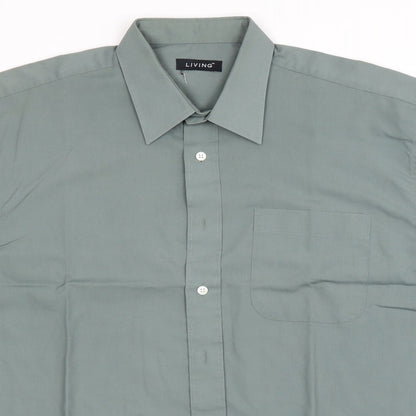 Living Mens Green    Button-Up Size L